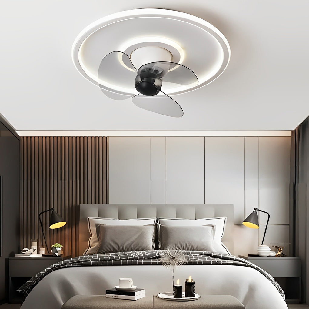 1. **WINSLOW WHISPERING CEILING FAN LUMINAIRE**  
   Features a silent operation with 360° rotation and adjustable brightness, blending seamlessly into any modern space.

2. **HATHERLEIGH INVISIBLE AIRFLOW ILLUMINATOR**  
   Combines a sleek design with d