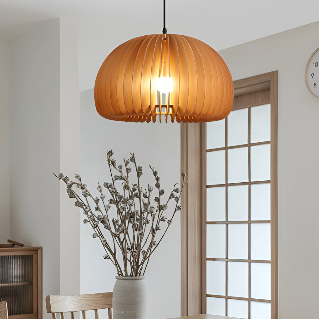 WINTERBOURNE WOODEN PUMPKIN PENDANT LUMINAIRE
