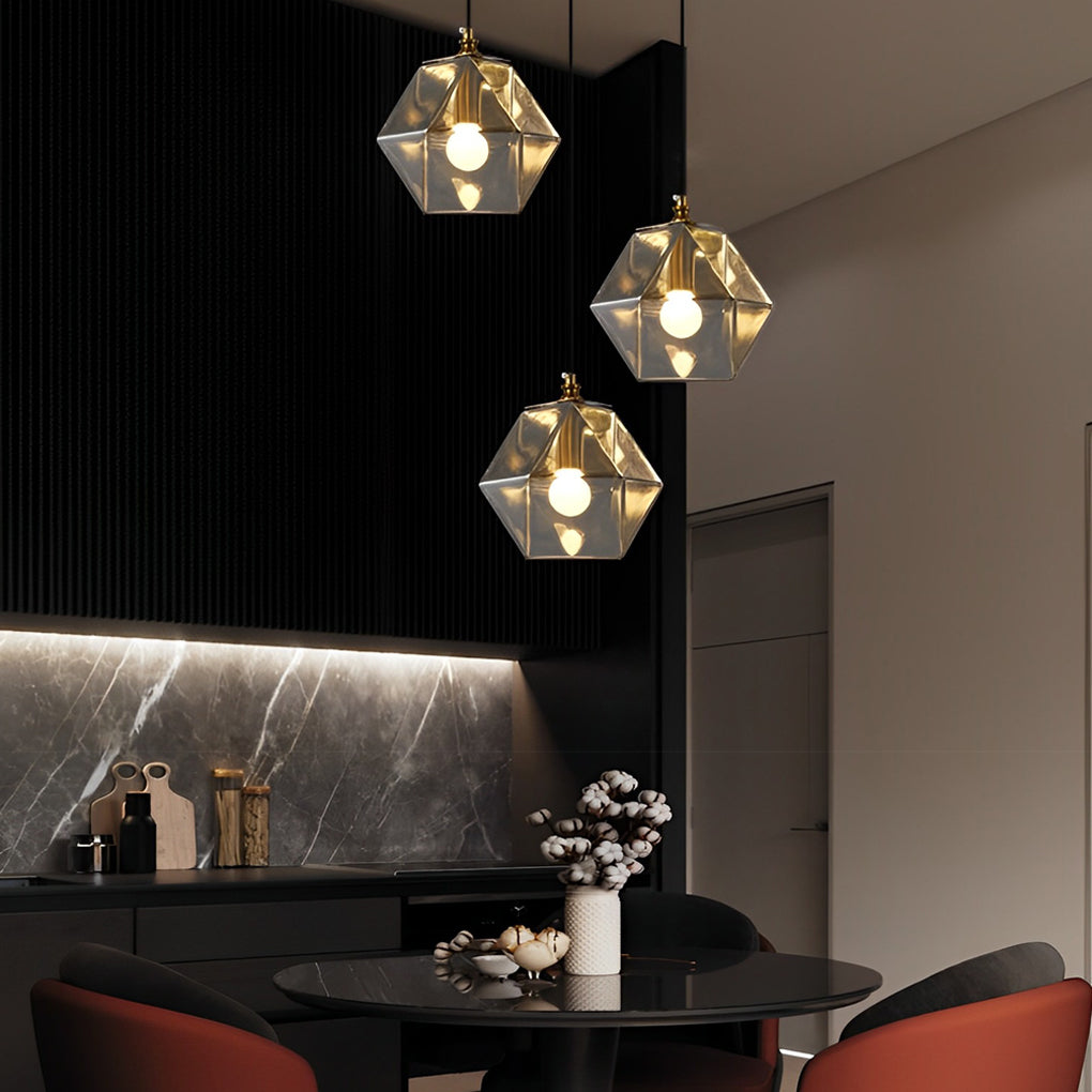 WHITBY GLASS AND METAL NORDIC ISLAND PENDANT