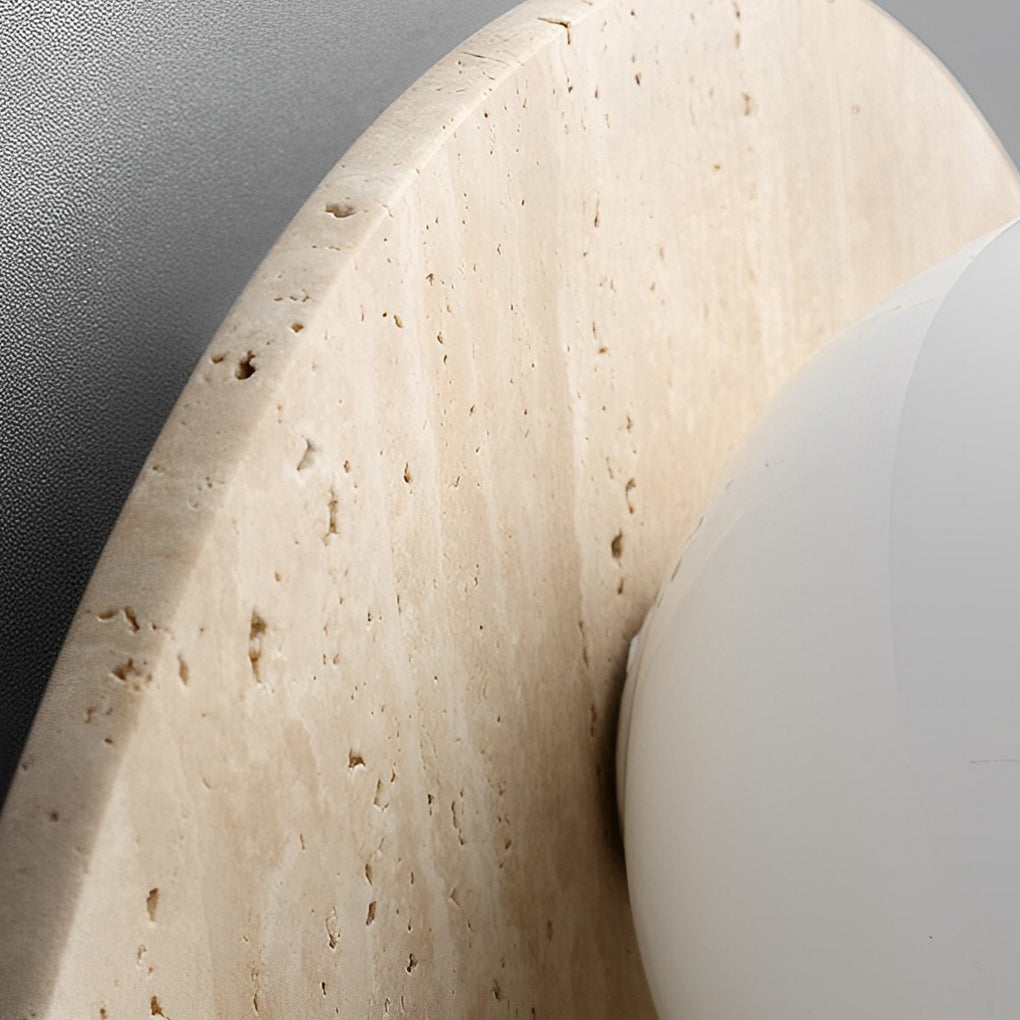 BEAUMONT SUNSET TRAVERTINE GLOWING WALL LANTERN