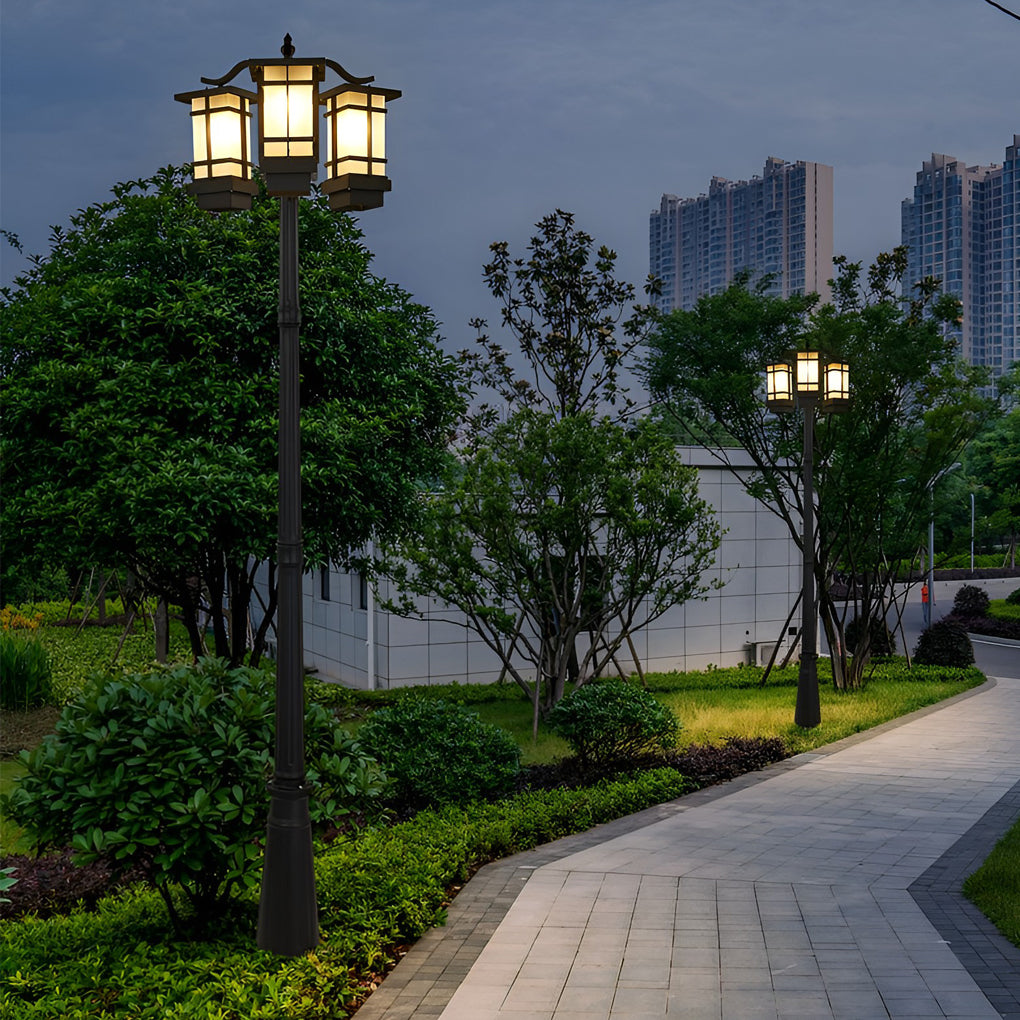 RAVENHURST TRIO OUTDOOR POST LANTERNS - WEATHER-RESISTANT MODERN LIGHTING