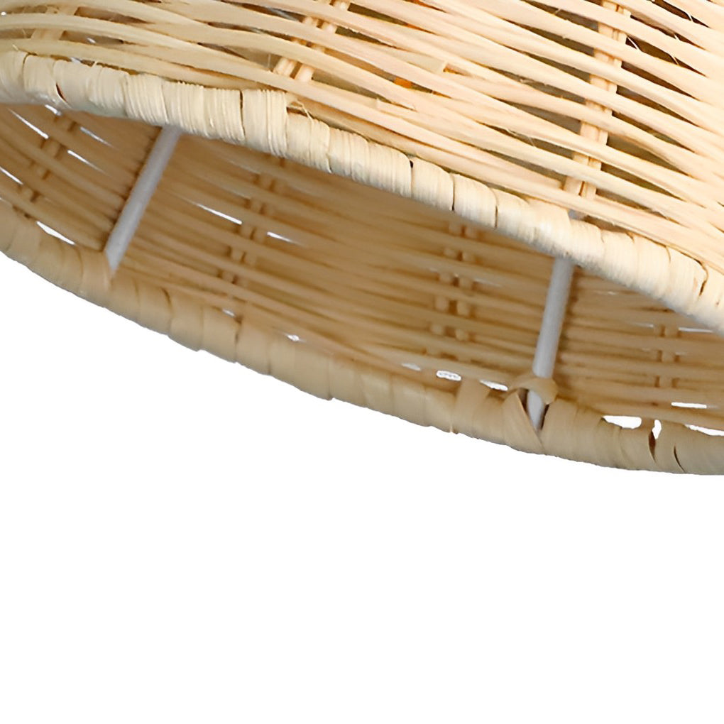 WINTERBOURNE HAND-WOVEN RATTAN WALL SCONCE WITH 360° ROTATION