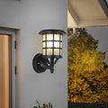WINTHROP BLACK SOLAR WALL LANTERNS WITH TRIPLE DIMMING OPTIONS