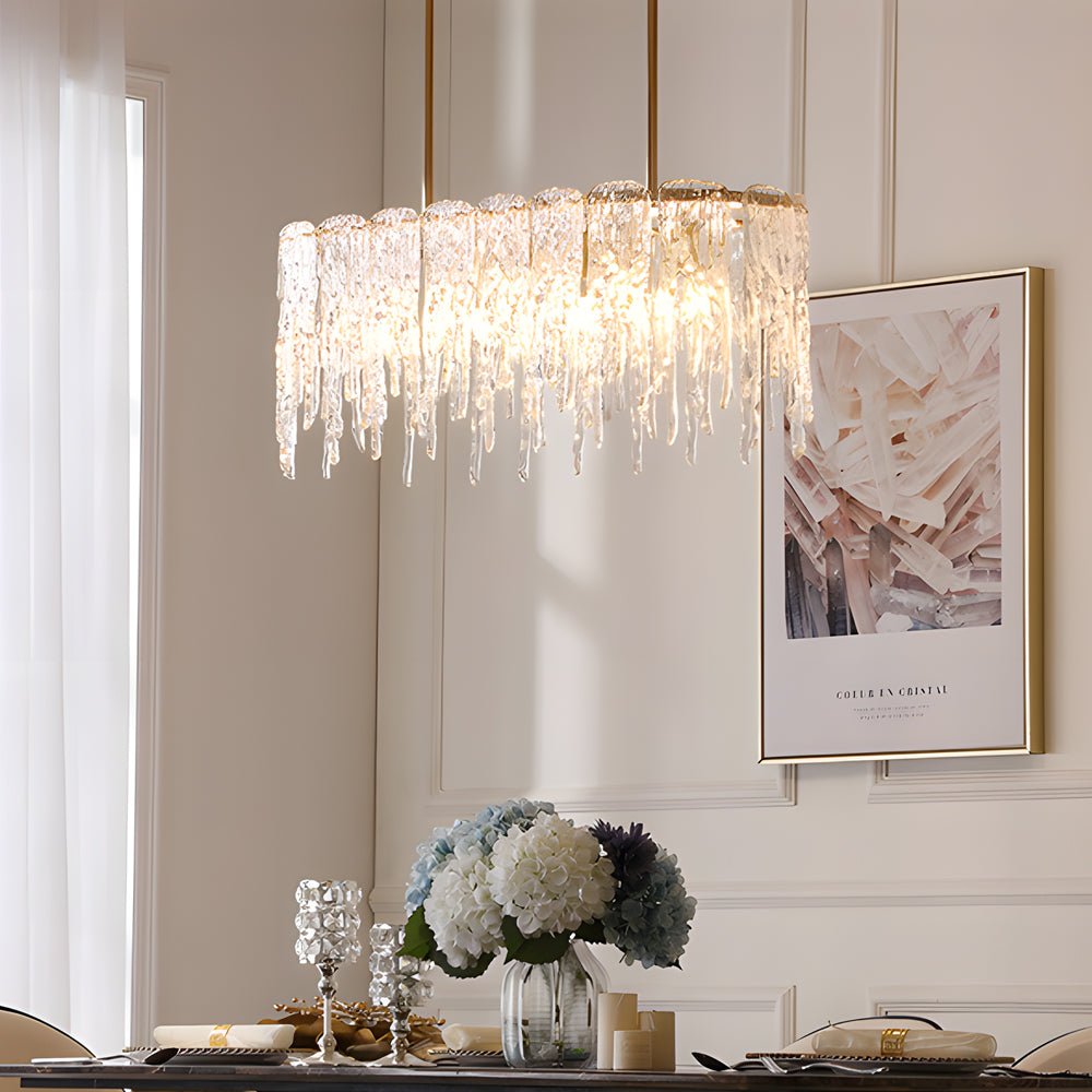WINDSOR CRYSTAL DROPLET CHANDELIER WITH DIMMING FEATURE