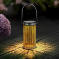 WINDSOR HANGING SOLAR LANTERN WITH METAL CUTOUT DESIGN