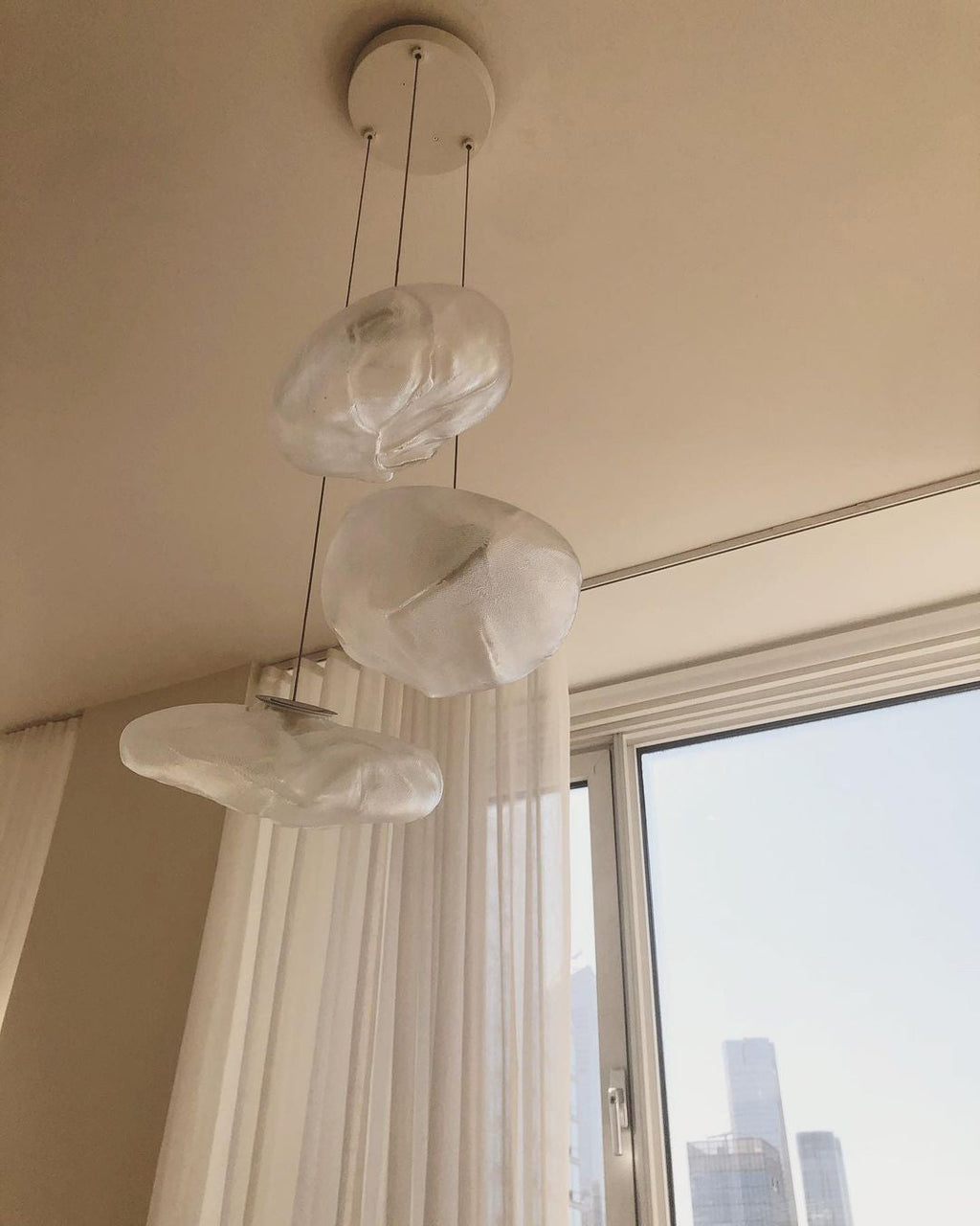 FENWICK VINTAGE GLASS ORB HANGING LAMP