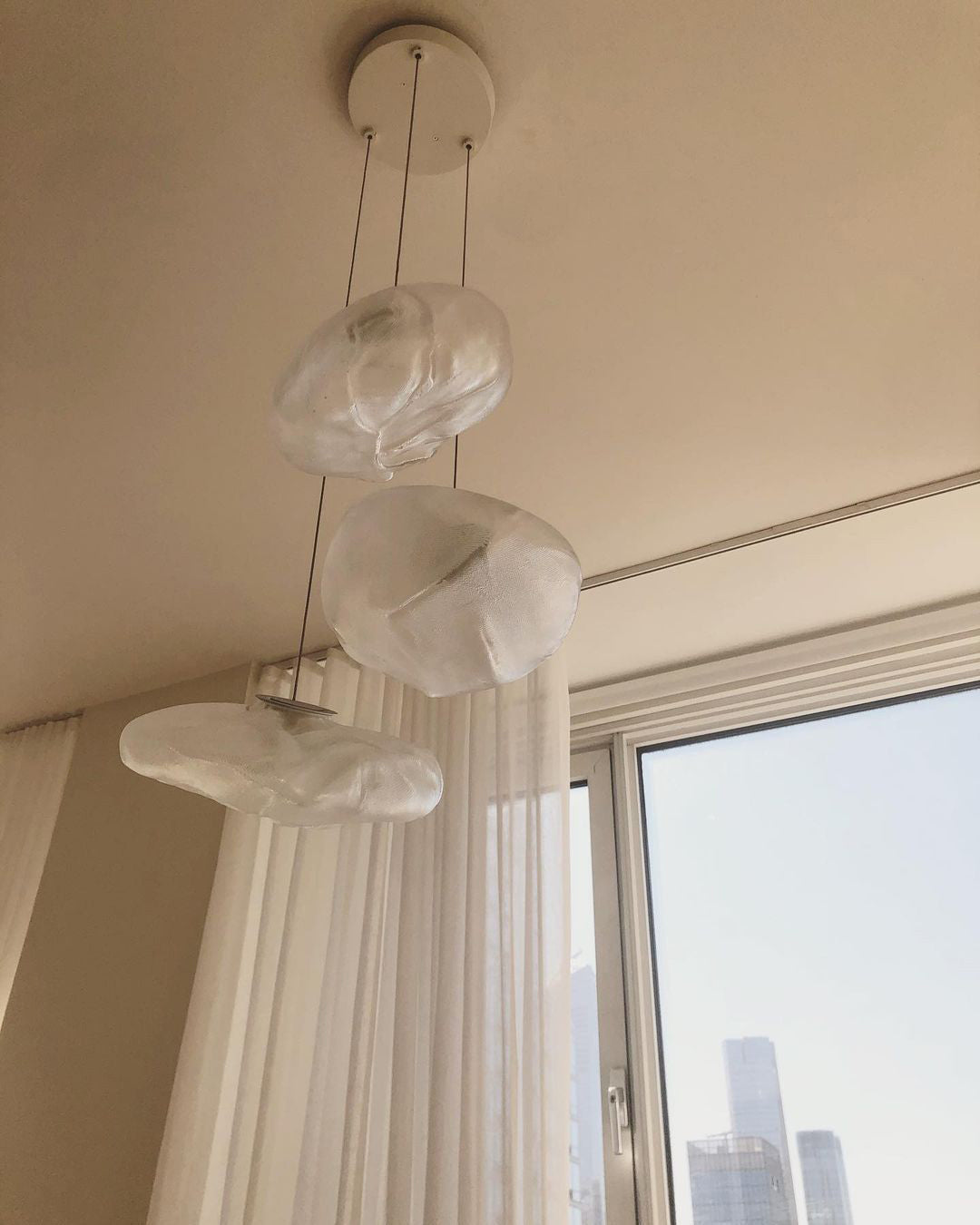 FENWICK VINTAGE GLASS ORB HANGING LAMP