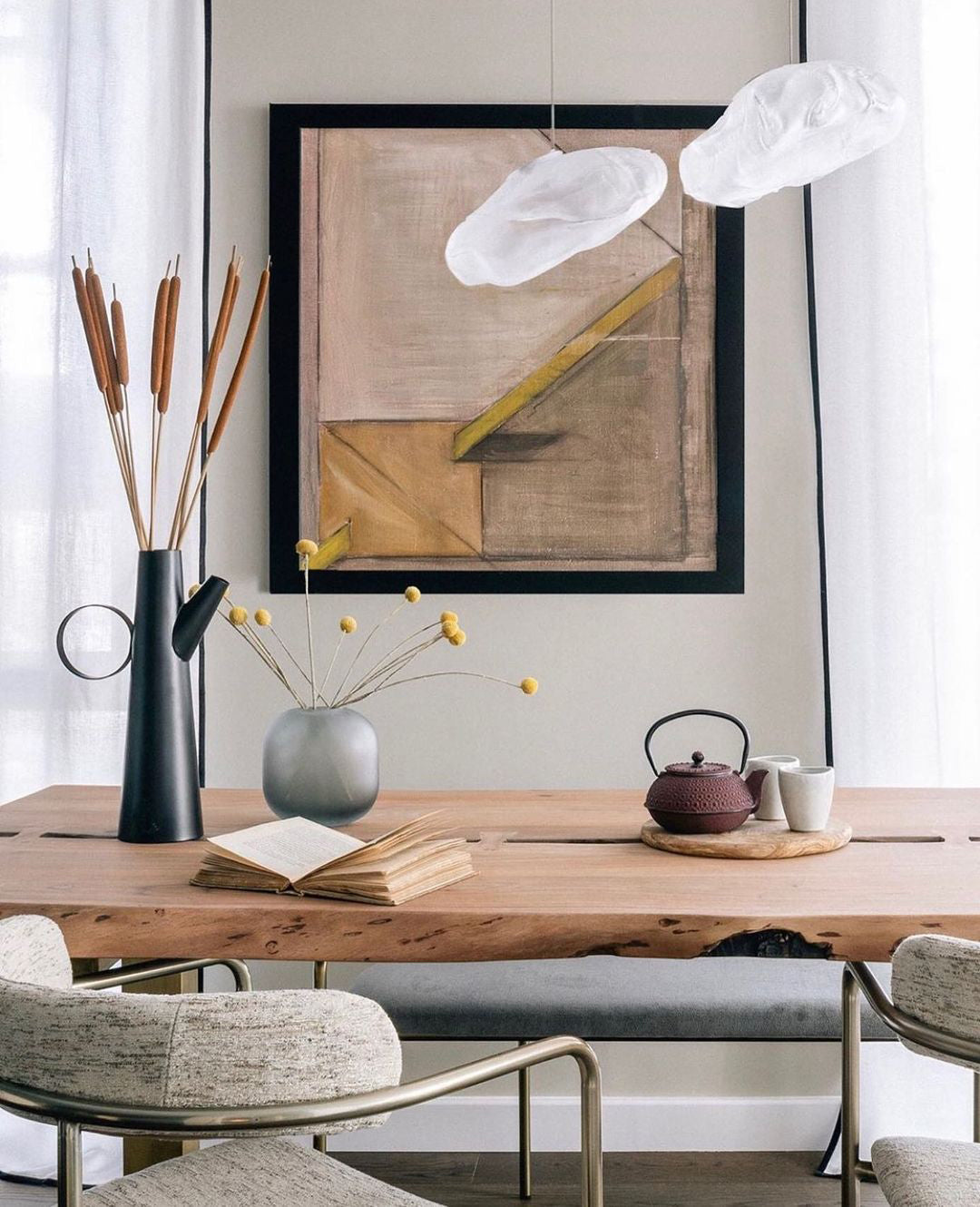 FENWICK VINTAGE GLASS ORB HANGING LAMP