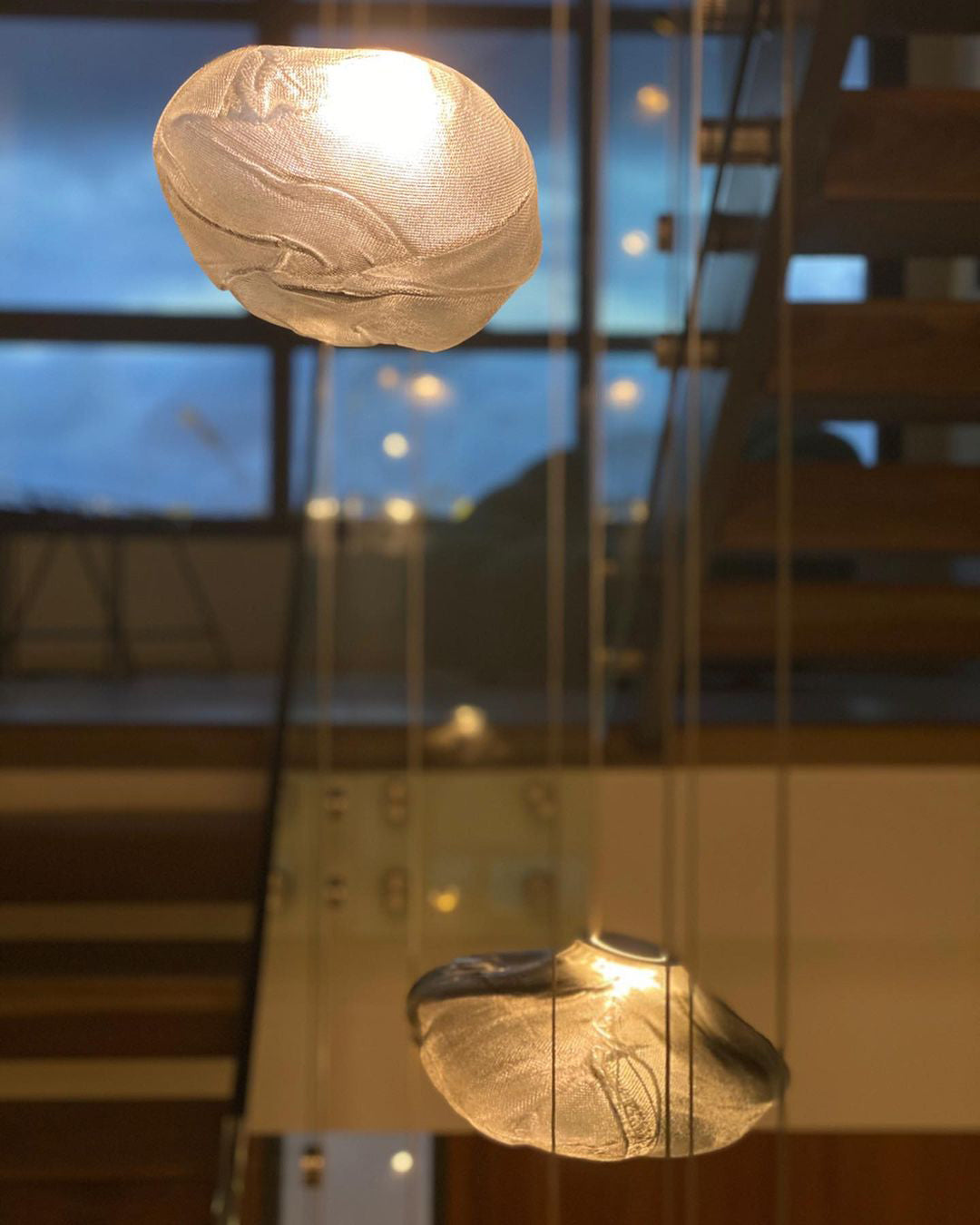 FENWICK VINTAGE GLASS ORB HANGING LAMP