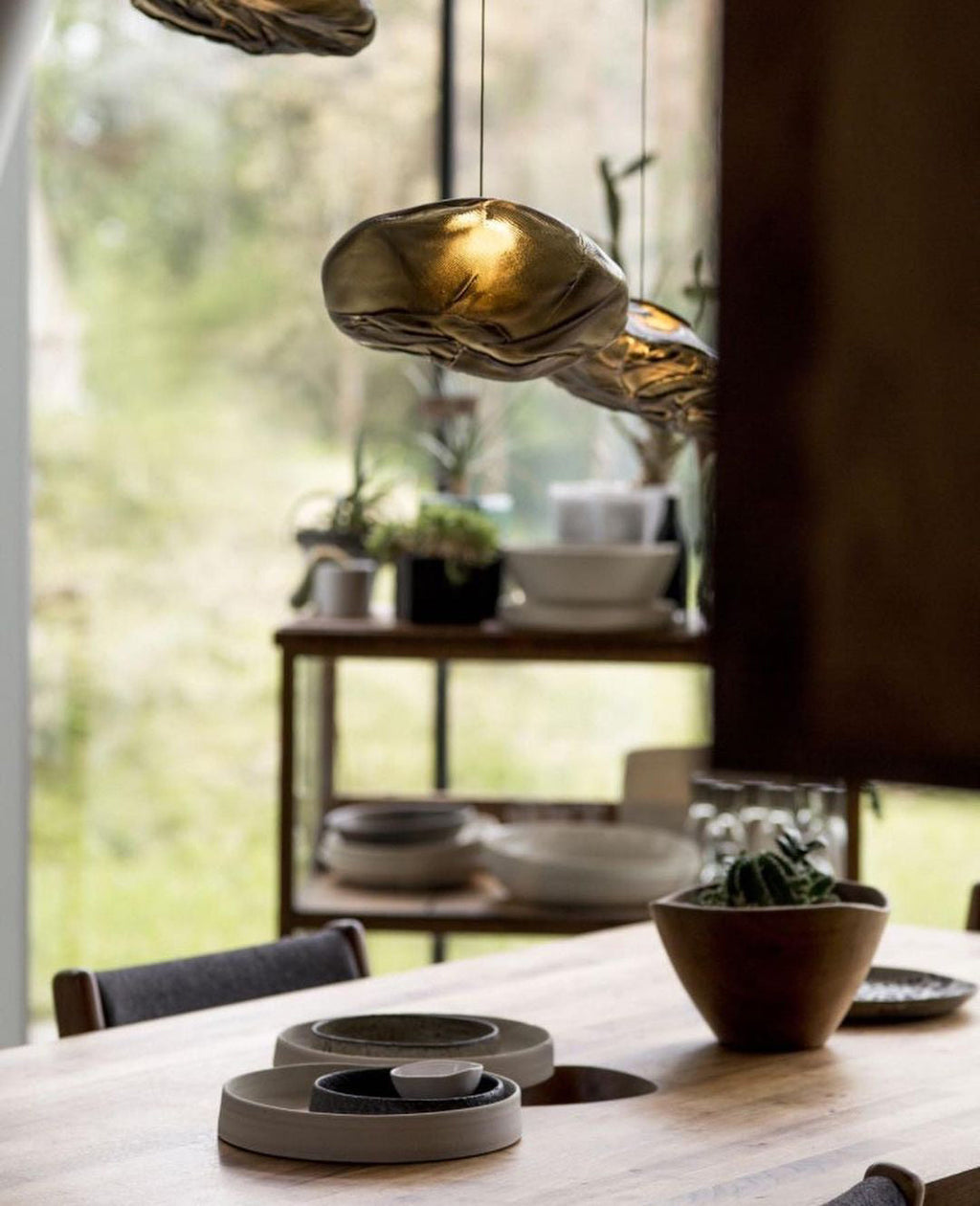 FENWICK VINTAGE GLASS ORB HANGING LAMP