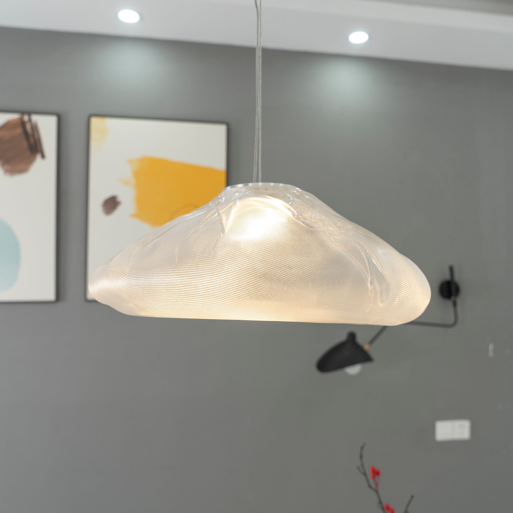 FENWICK VINTAGE GLASS ORB HANGING LAMP