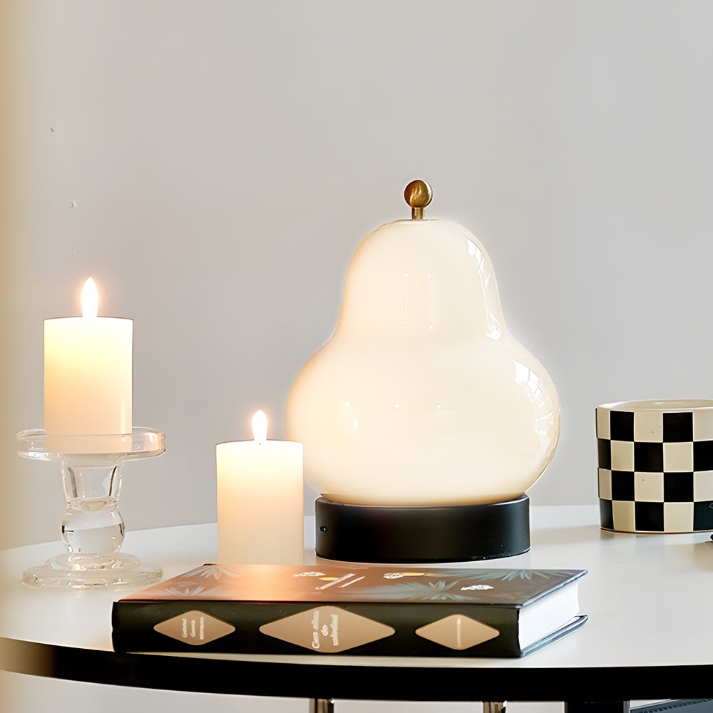 WINTERBOURNE 7.5-INCH PEAR-SHAPED GLASS LED LAMP WITH TOUCH CONTROL