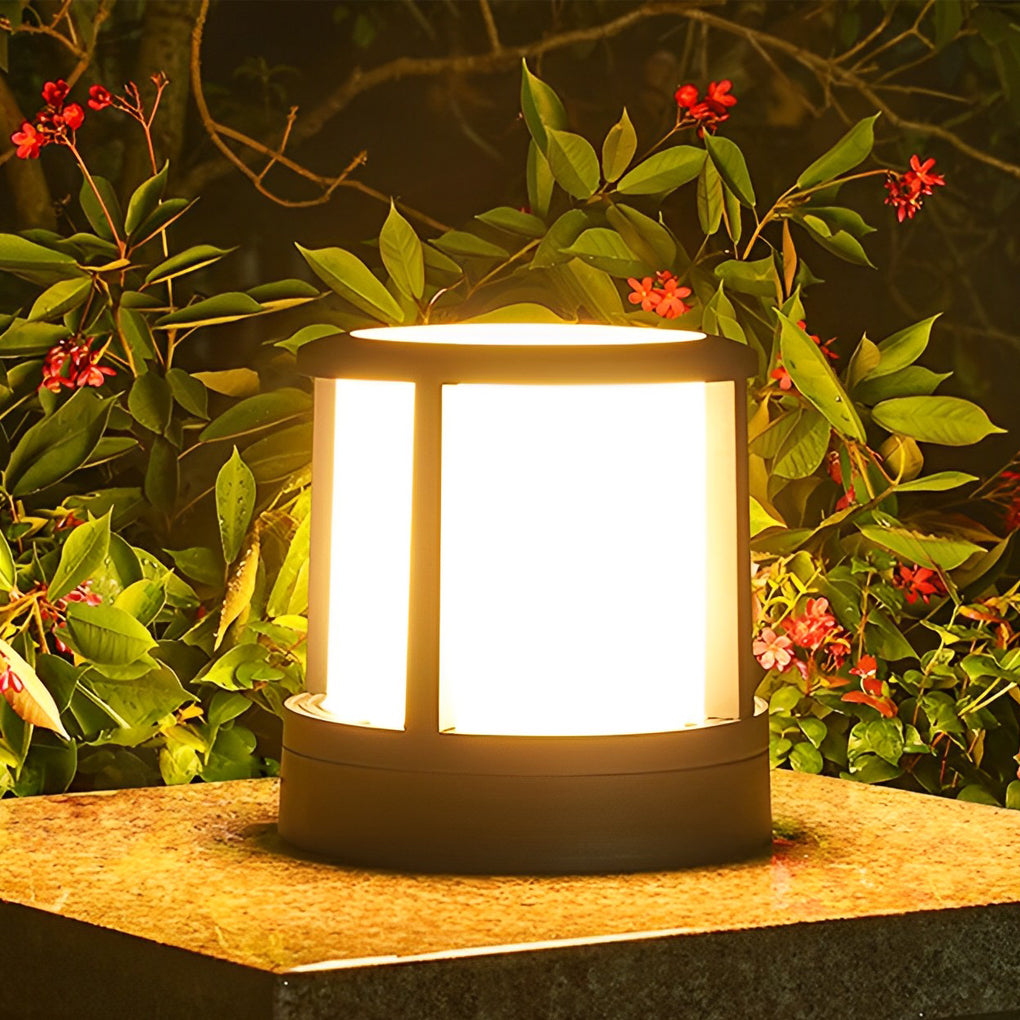 WINTHROP CYLINDRICAL ALUMINUM OUTDOOR LED FENCE LIGHTS WITH WATERPROOF DESIGN