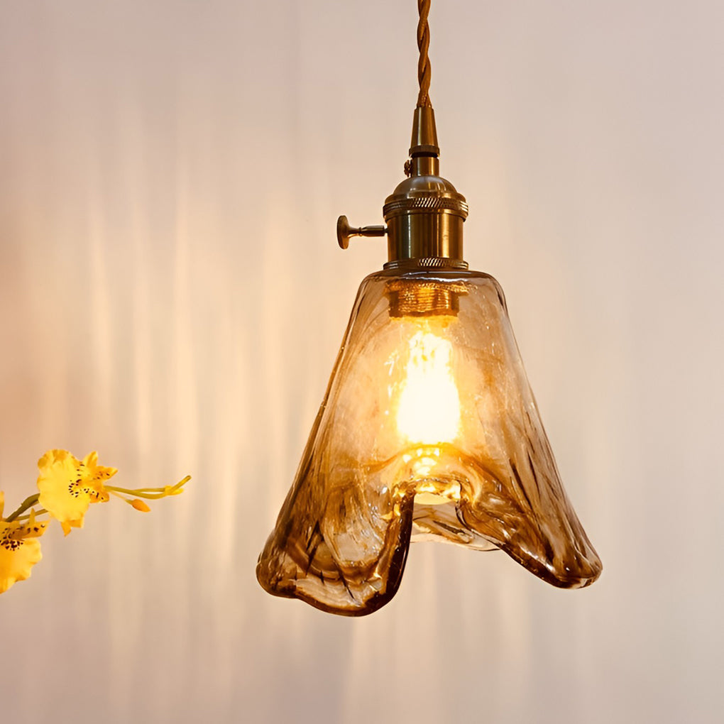 RAVENSCROFT POLISHED METAL GLASS PENDANT LIGHT