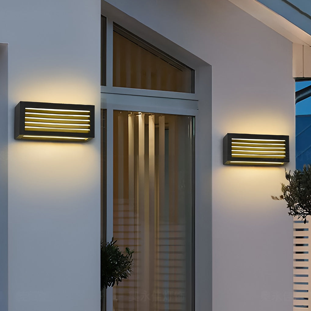 WINCHESTER RECTANGULAR OUTDOOR LED WALL LIGHTING IN BLACK FINISH