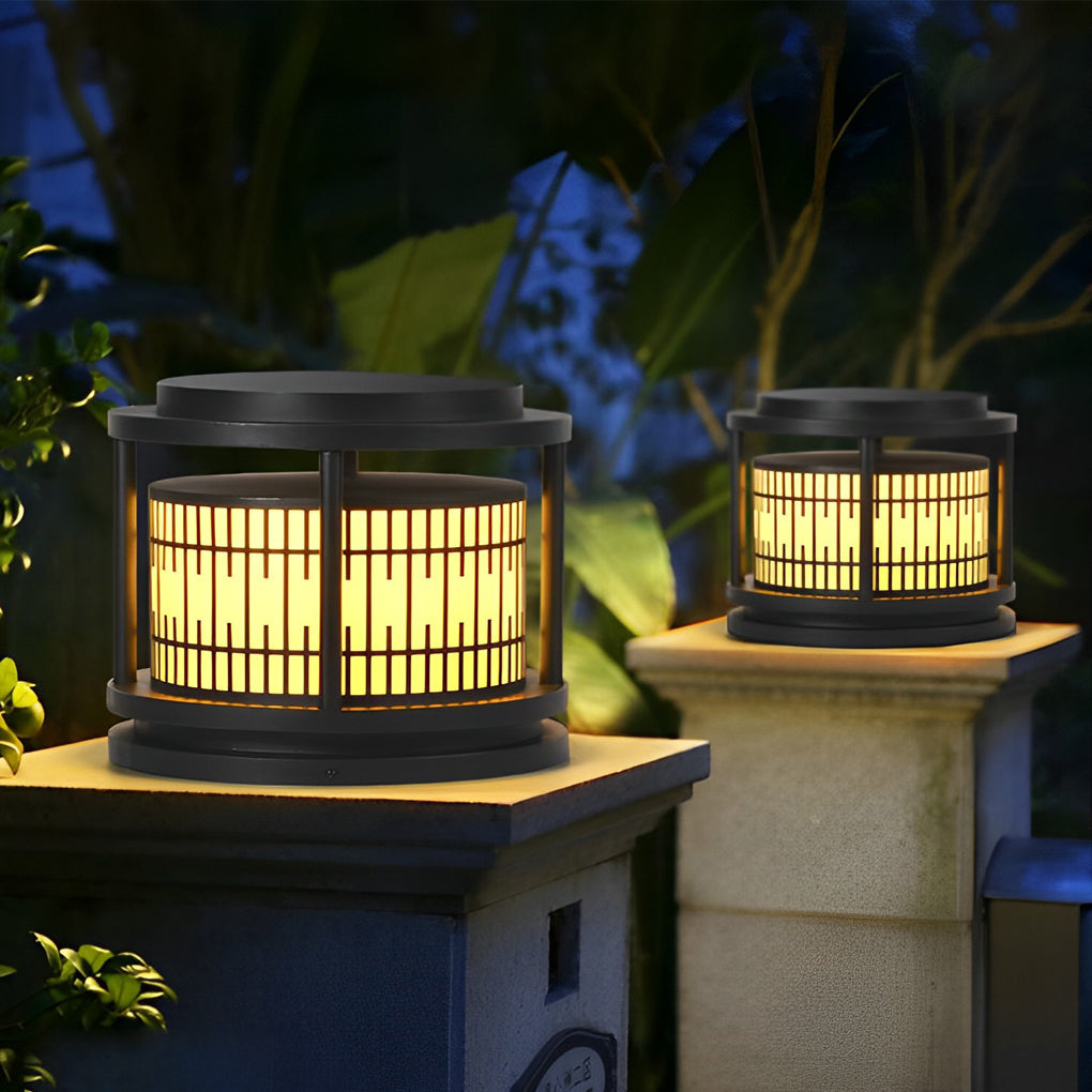 WINTHORPE CIRCULAR VINTAGE-STYLE SOLAR POST LIGHTS