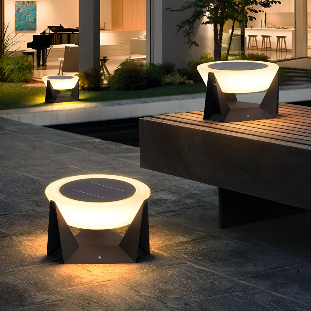 WINTERBOURNE SOLAR-POWERED GRAY PILLAR LIGHTING FOR OUTDOOR SPACES