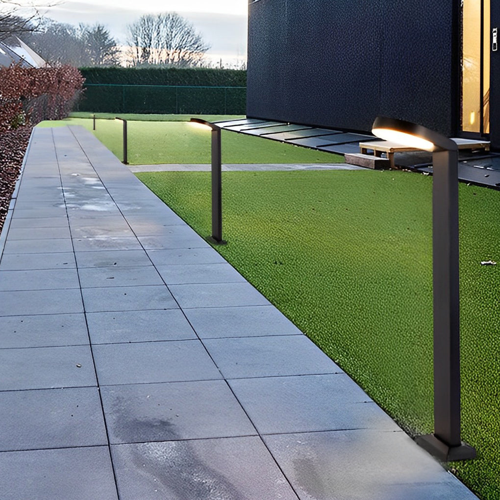 WINDSOR BLACK ALUMINUM GARDEN BEACON, MODERN LED OUTDOOR ILLUMINATION