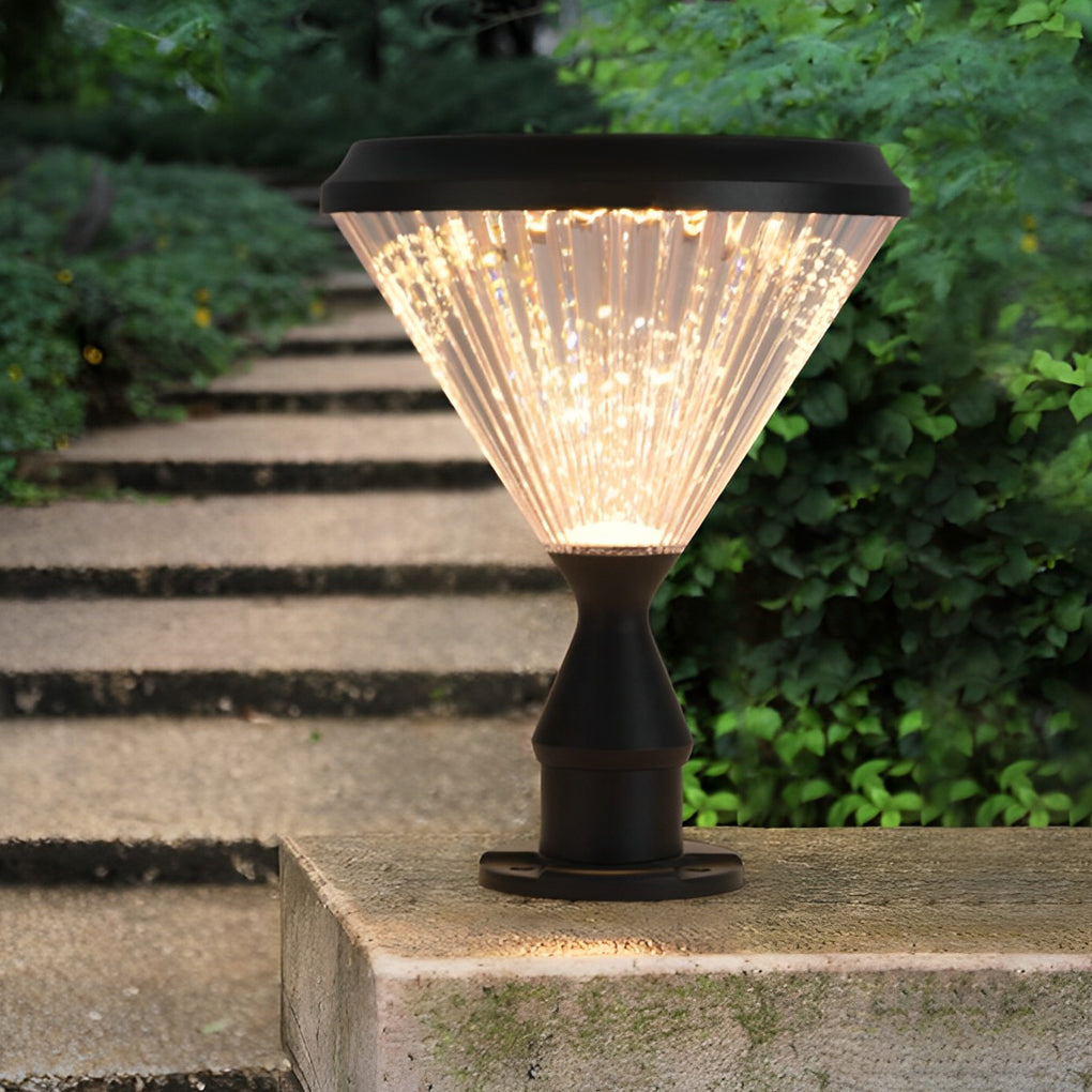 RAVENSCROFT RIBBED SHADE SOLAR GARDEN ORB