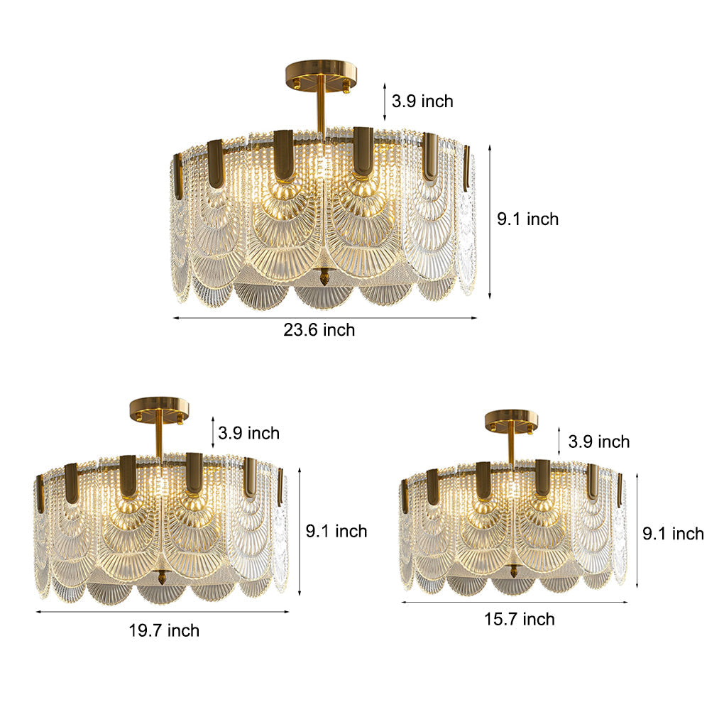 VERDANT VISTA TRIFOLD GLASS CHANDELIER