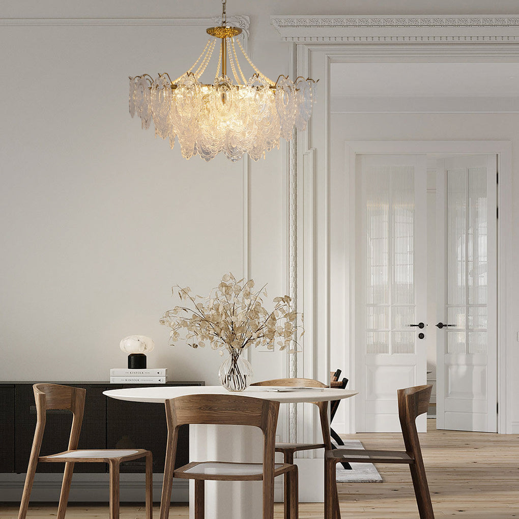 BELLEFONTE PEARL-ADORNED GLASS LIGHTING WITH TRIPLE DIMMING