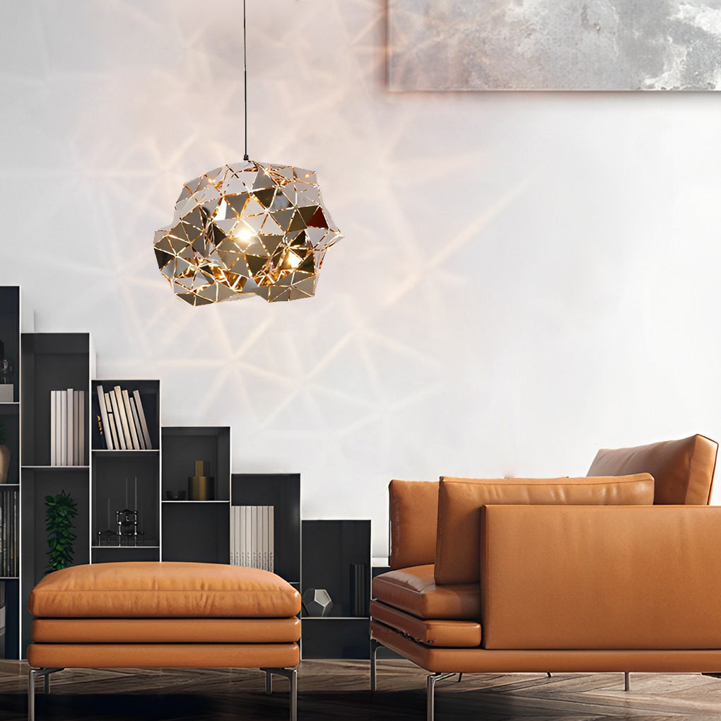 WINTHORPE STAINLESS STEEL SCULPTURAL HANGING LIGHT