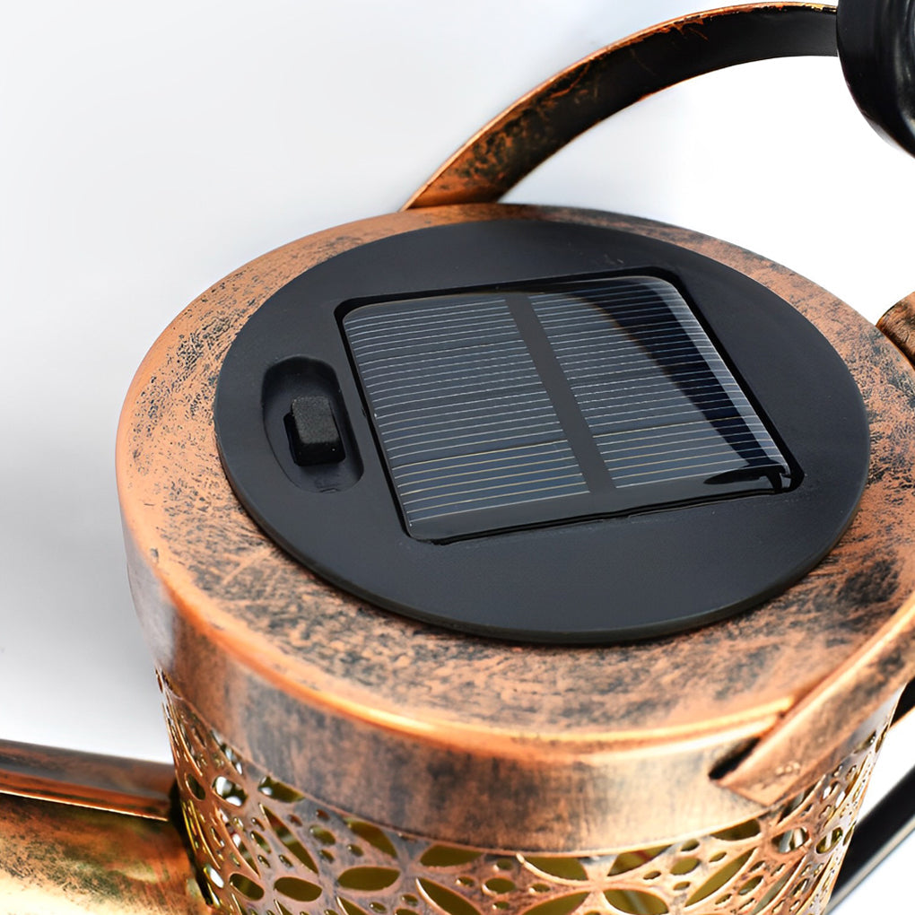 WINDSOR RUSTIC IRON SHOWER LANTERN, SOLAR-POWERED GARDEN LIGHTING FOR OUTDOOR SPACES