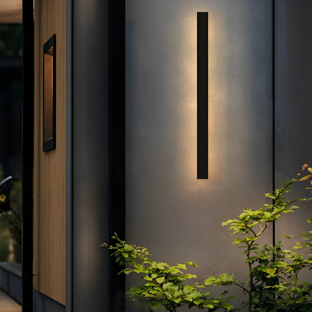 WINTHROP SLIMLINE SOLAR WALL LANTERN, WATER-RESISTANT BLACK FINISH