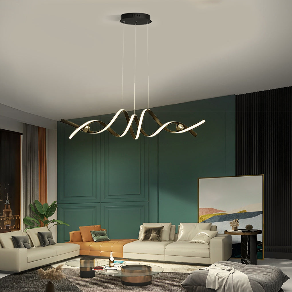 GRANVILLE TWISTED WAVE LED CHANDELIER WITH GRADUAL DIMMING