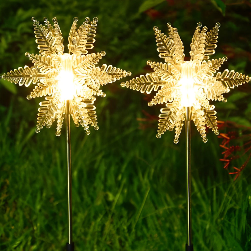 WINTERTON POLYMER SNOWFLAKE GARDEN ILLUMINATORS - SET OF TWO FOR ENCHANTING OUTDOOR DISPLAY