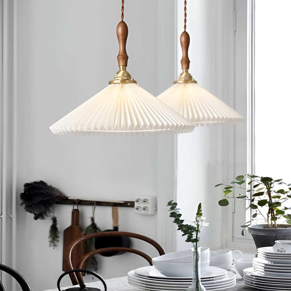 WINDSOR PLEATED WHITE NORDIC HANGING LAMP