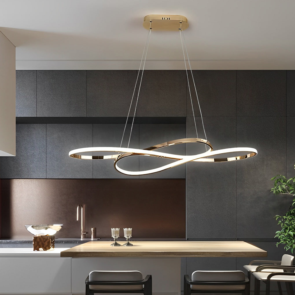 WINDSOR WAVED 8-LOOP DIMMABLE LED CHANDELIER