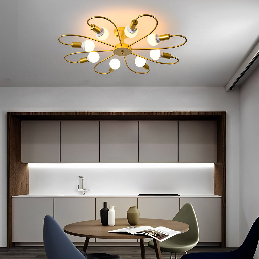 FLORENTINE IRON BLOOM CEILING LANTERN