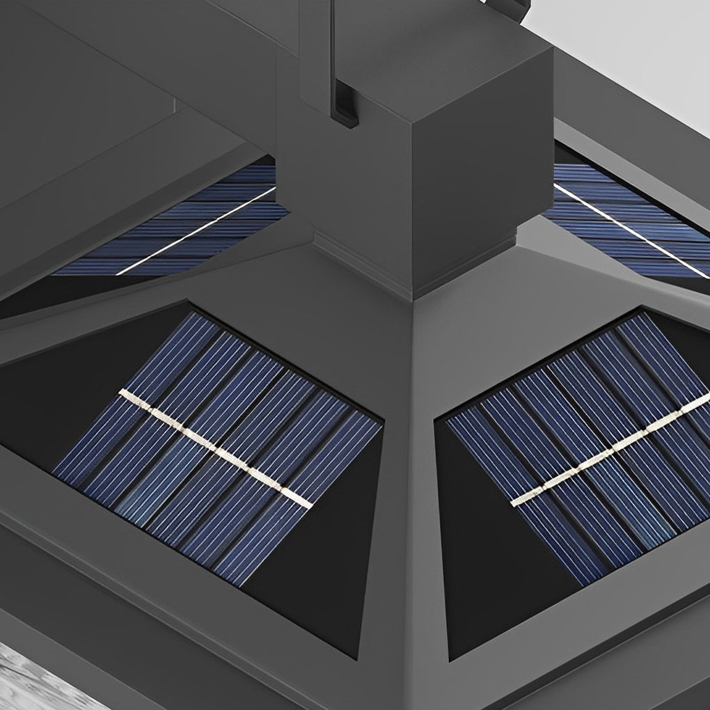 FENWICK SOLAR-POWERED BLACK GLASS WALL LANTERN