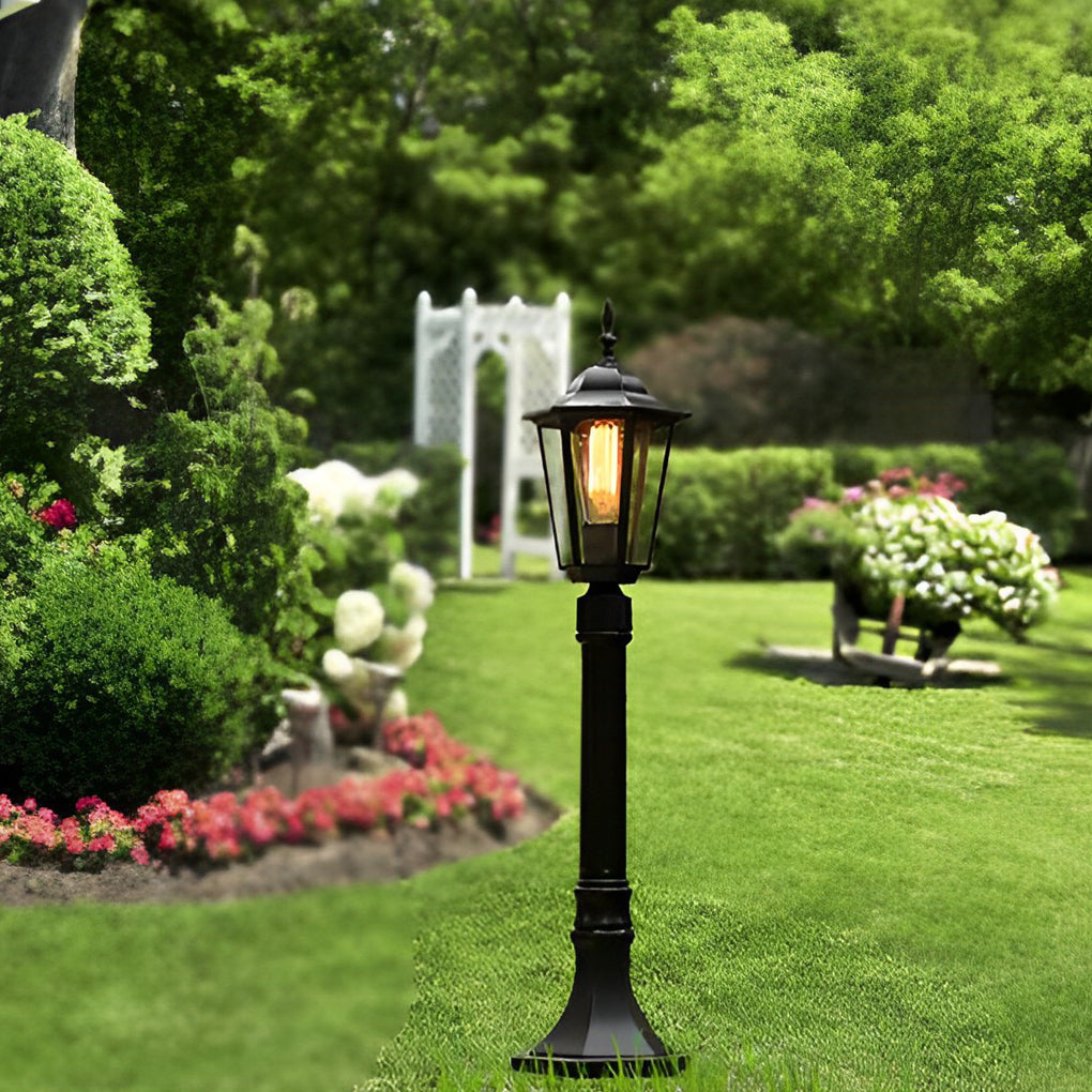 RAVENSCROFT CLASSIC BLACK PATHWAY LANTERN WITH WATERPROOF E27 LED