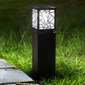 WINDSOR SOLAR GLOW PATHWAY LANTERNS - BLACK WATER-RESISTANT OUTDOOR BOLLARD LIGHTING