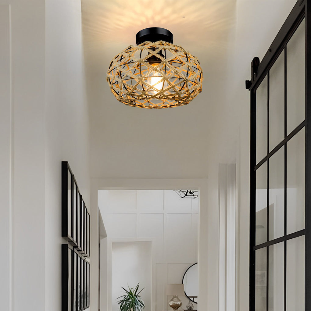 WINTHORPE WOVEN CAGE CEILING LANTERN