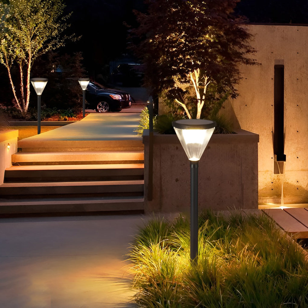 WINDSOR SOLAR TAPERED GLOW PATH LANTERN - Contemporary LED Outdoor Illumination
