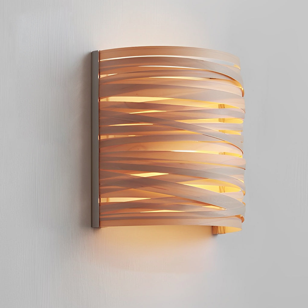 BRAMBLEWOOD SEMI-CYLINDRICAL NATURAL TIMBER WALL LANTERN