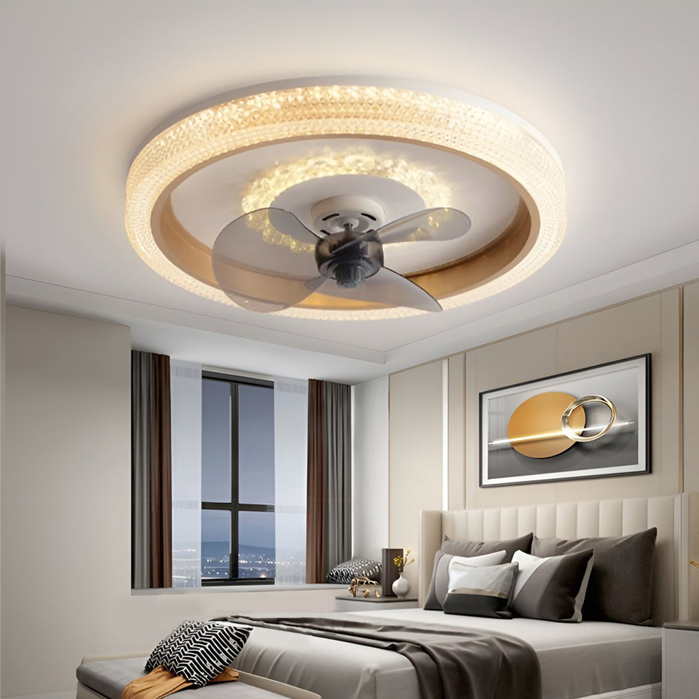 WINTHORPE CIRCULAR LED CEILING FAN WITH VARIABLE BRIGHTNESS AND 360° ROTATION