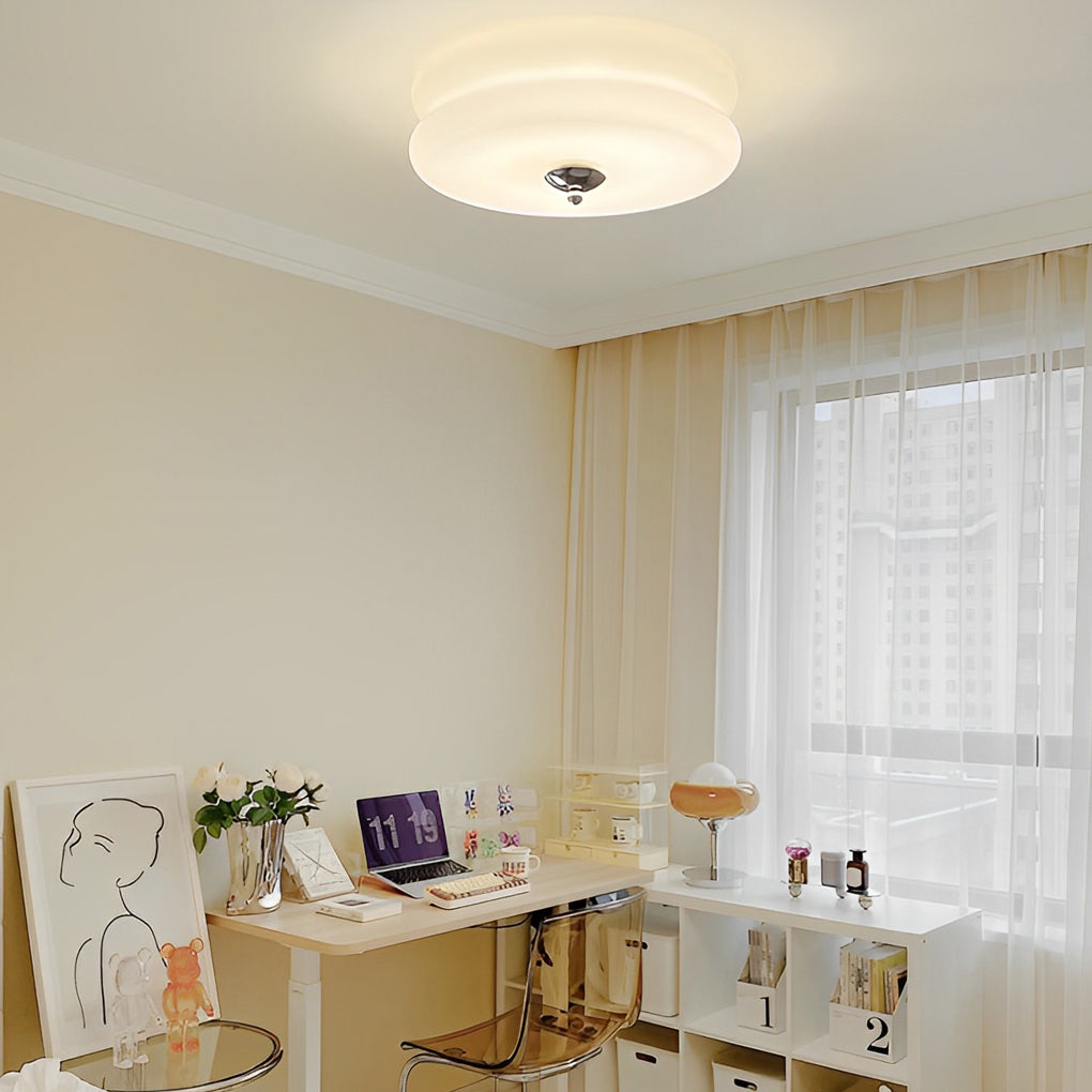 WINTERBOURNE ROUND GLASS LED CEILING LANTERN WITH DIMMING CONTROL