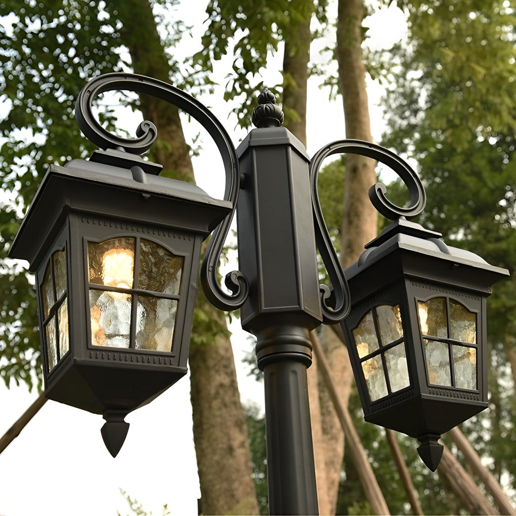 BRIDGEMAN DUAL LANTERN OUTDOOR POLE LIGHTS