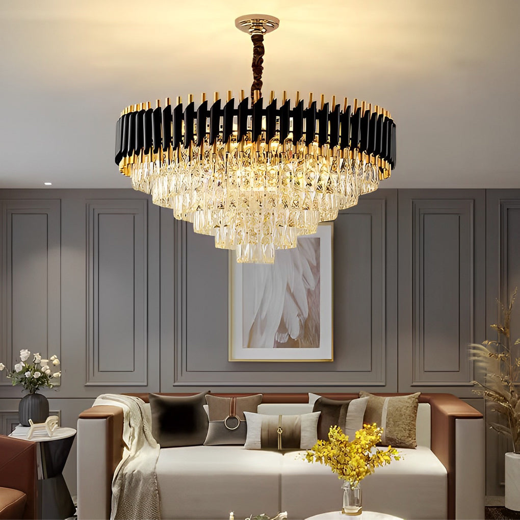 WINTHROP CRYSTAL RADIANCE THREE-TIERED CHANDELIER