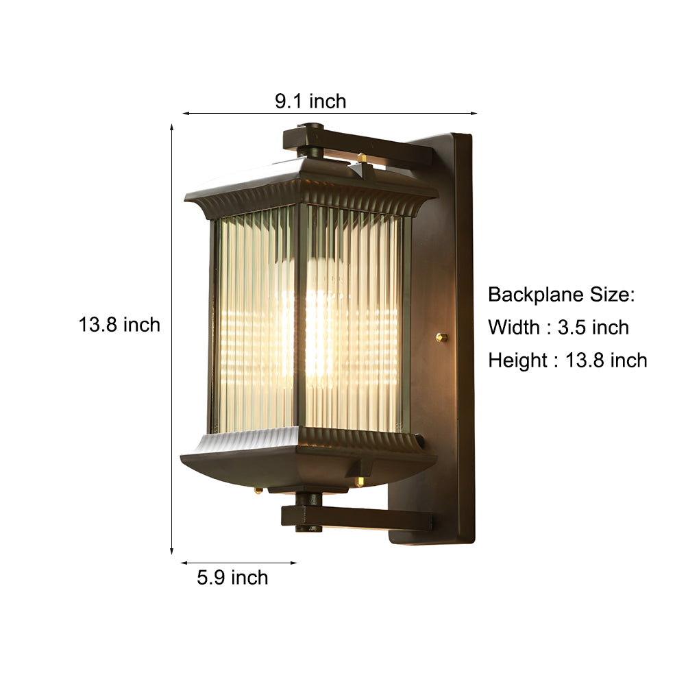 BRACKENBURY RUSTIC GLASS ENCASED OUTDOOR SCONCE
