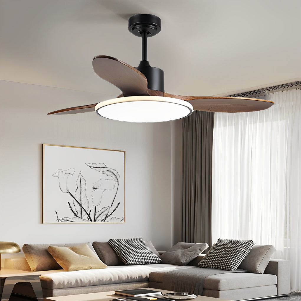 WINDSOR WOODEN TRIO DIMMER CEILING FAN LIGHT WITH REMOTE