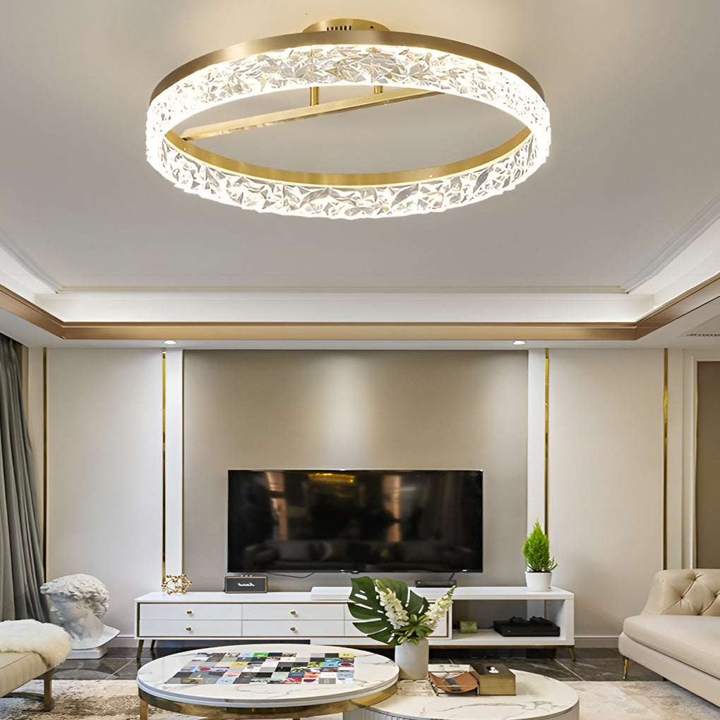 WINDSOR GLOW MODERN CIRCULAR LED CEILING FIXTURE IN GOLD
