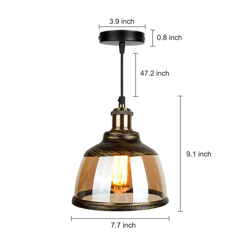 FENWICK GREEN BRONZE GLASS INDUSTRIAL PENDANT CHANDELIER