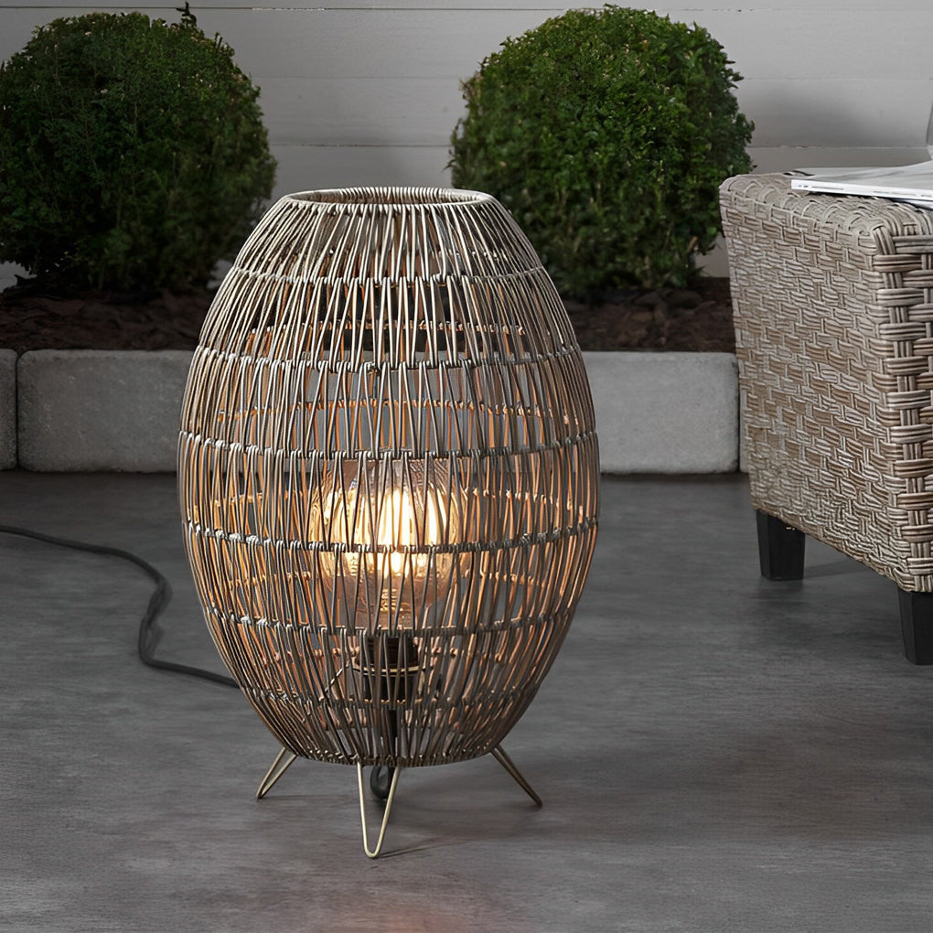 WINTHORPE WOVEN RATTAN OVAL OUTDOOR LANTERN