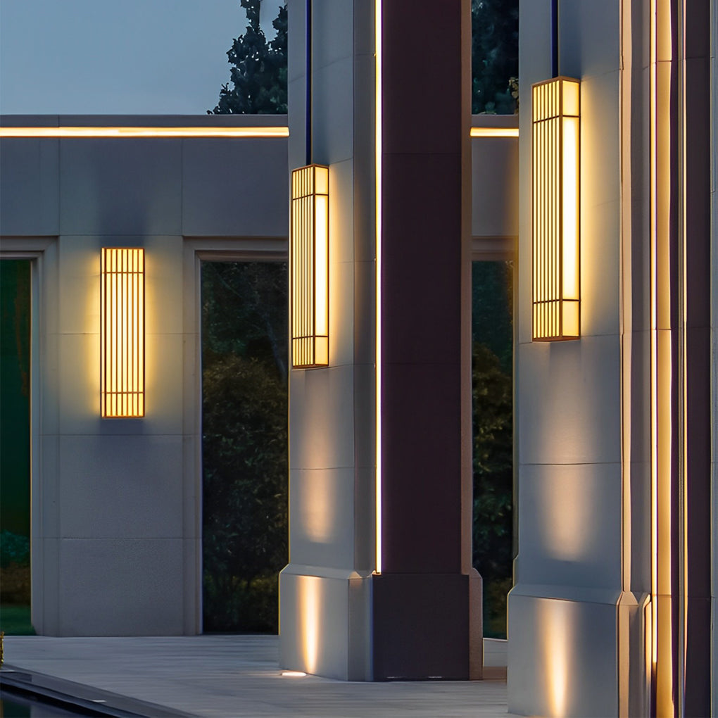 WINDSOR BROWN STRIPE OUTDOOR LED WALL LANTERN