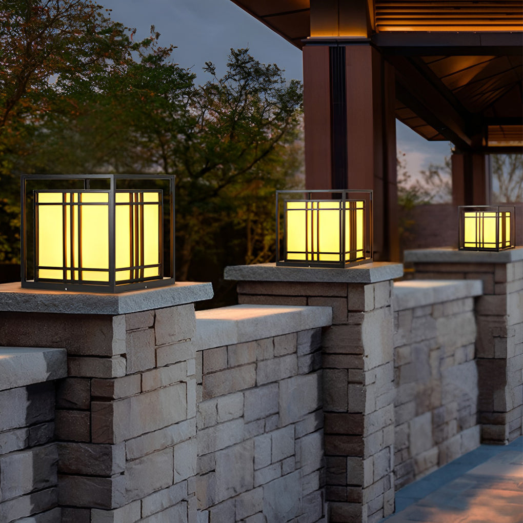 WINDSOR BLACK SQUARE LED OUTDOOR POST LIGHTS WITH WATERPROOF DESIGN